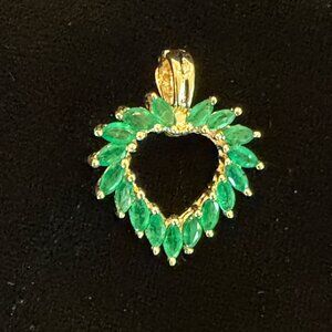 14k Gold Emerald Heart Pendant (2024 appraisal in pics)